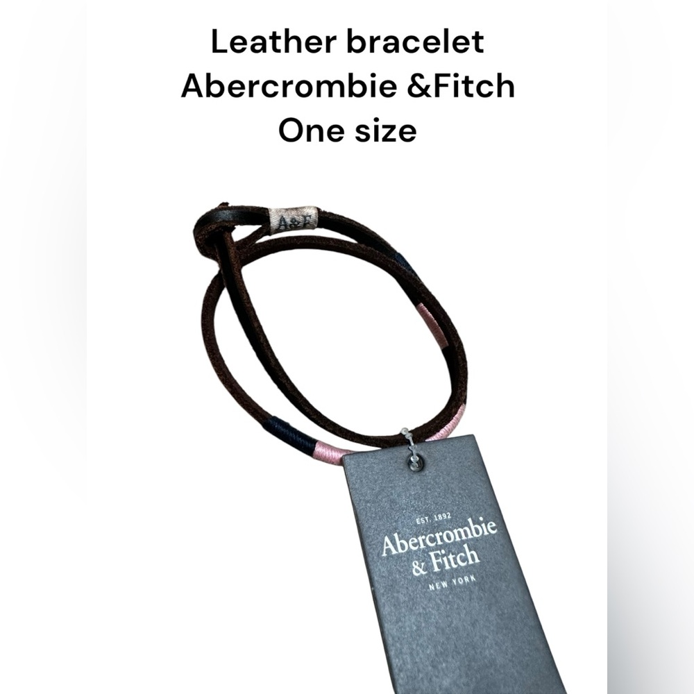 🫎 Y2K vintage A&F Abercrombie & Fitch pink/navy leather brace NWT